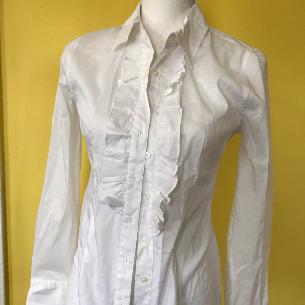 NWT Small white button up blouse top
